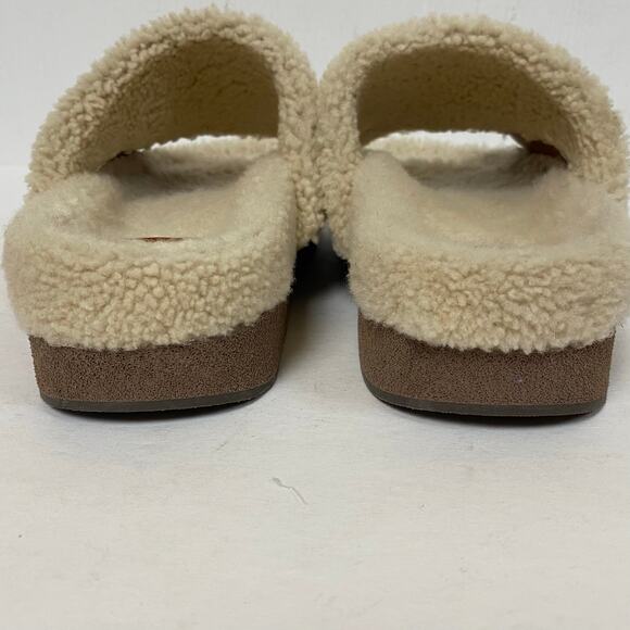 Chloe Luminous Ochre Wavy Shearling Slides Size 39 - Picture 6 of 11
